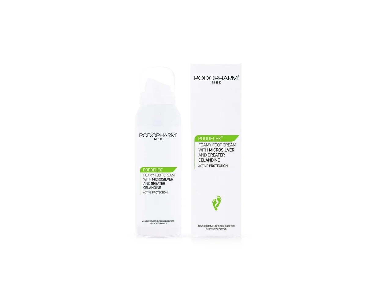 Podoflex foam voetcreme met micro zilver en Celandine 125 ml.